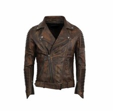 Giacca biker uomo vera pelle