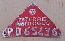 Uma targa motore agricolo - uma,