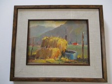 ROY MORRISEY DIPINTO OLIO PICCOLO GIOIELLO FATTORIA AMERICANA PAESAGGIO IMPRESSIONISTA ELENCATO