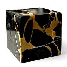 Cubo in Marmo Nero Portoro Scultura da Tavolo Arte Home Decor Design 8 cm