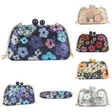 Nuova pochette donna floreale rigida pochette donna sera festa matrimonio borsetta UK