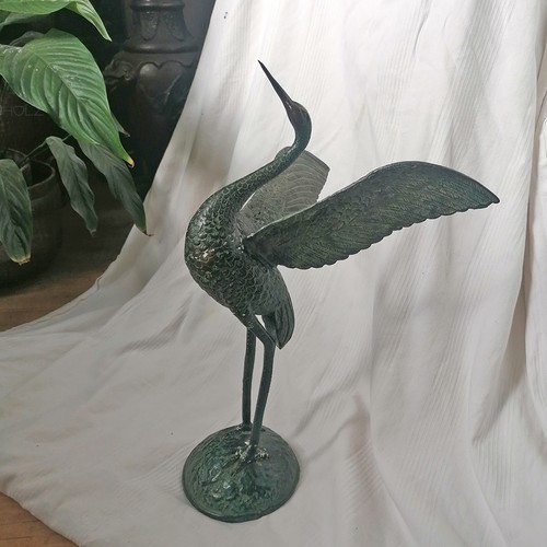 Statua bronzo gru uccellino - statua, in