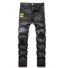 Jeans uomo denim nero gamba
