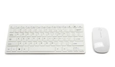 MOUSE E TASTIERA WIRELESS SLIM SOTTILE STILE MAC WINDOWS LINUX UNIVERSALE BIANCO