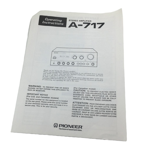 Pioneer 717 amplificatore - pioneer,