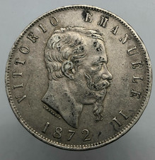Vittorio Emanuele II 5 LIRE 1872 MILANO