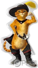 PUSS IN BOOTS Shrek Film Shape 1 oz moneta argento 2$ Niue 2021