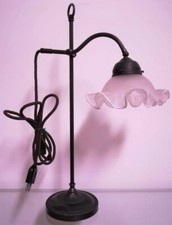 LAMPADA VETRO E FERRO BATTUTO STILE CLASSICO LUME VINTAGE ANTIQUARIATO MODERNO 