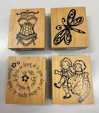 Set di 4 timbri in legno
