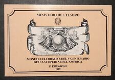 [NC] REPUBBLICA ITALIANA DITTICO 500 200 LIRE SCOPERTA AMERICA 1989 1° EMISSIONE