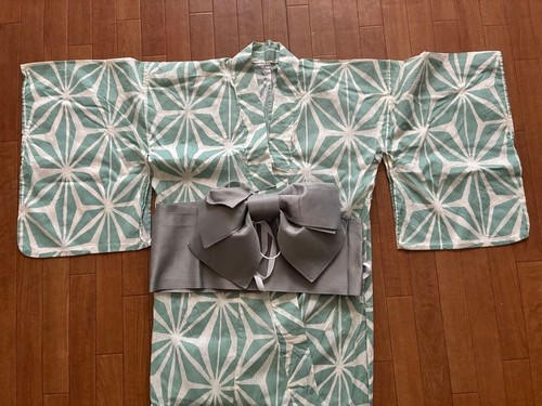 Set yukata obi verde menta - yukata,