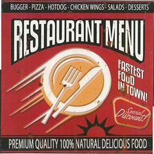 Blechschild "Restaurant Menu"