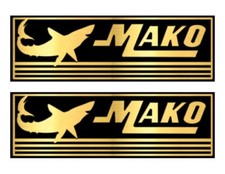 Due adesivi dorati barca Mako
