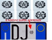 adesivo stemma TARGA AUTO MOTO RI Repubblica epoca bollino stella logo timbro