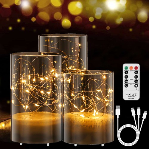 Candele led con vetro fiamma - candele,