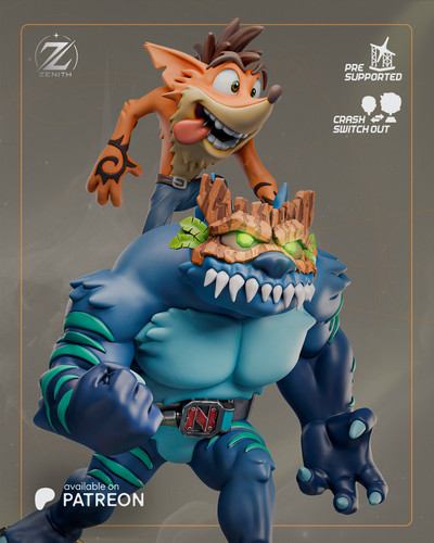 Figura crash bandicoot resina - crash,