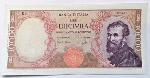 10000 lire michelangelo - lire,