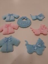 Decorazioni per la nascita in tessuto  7 pezzi Vecchio lotto
