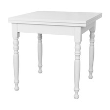 TAVOLO IN LEGNO ALLUNGABILE A LIBRO GAMBE TORNITE SHABBY CHIC BIANCO
