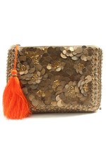 JASPER & JEERA Borsa clutch Donna Borsa oro stile casual