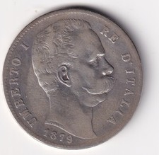 UMBERTO I 5 LIRE 1879