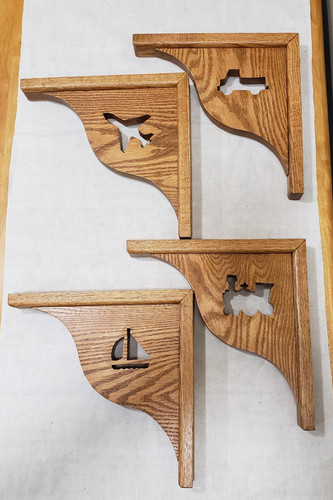 Set staffe mensola - , rovere