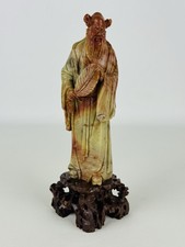 Statua Cinese In Pietra Saponaria Orientale Saggio Immortale Epoca XX Sec.
