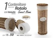 PORTAROTOLO CARTA IGIENICA DA TERRA CONTENITORE VIMINI INTERNO TESSUTO 50*18 cm