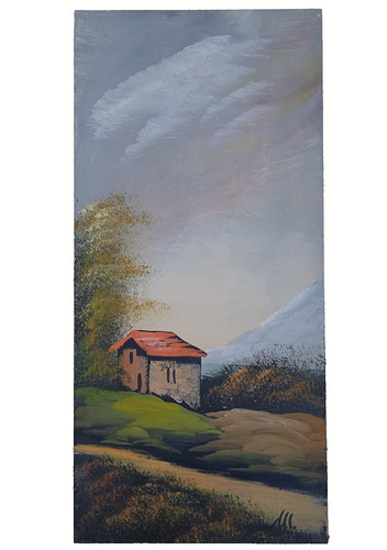 Dipinto olio masonite - su,