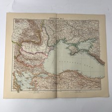 Stampa antica mappa Russland Bl 5 Mar Nero Balcani Stieler Hand Atlas 1908