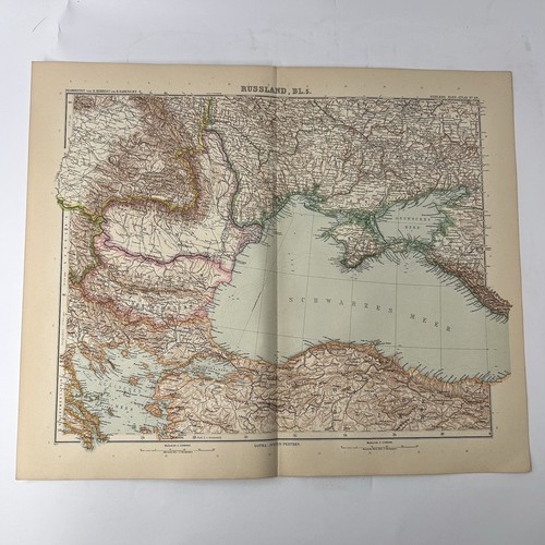 Stampa antica mappa russland - mappa,