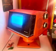 TV SHARP Cubo Space Age Televisore Portatile Arancione Anni '70 Vintage