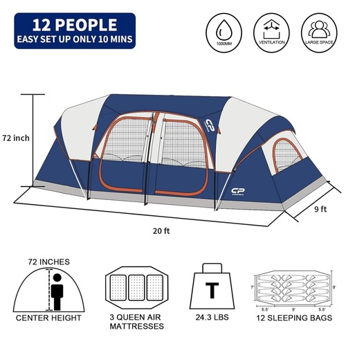 Ampia tenda campeggio per - ampia,