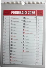 Calendario da Parete per  2026 Calendario Italiano con Santi, Agenda Mensile