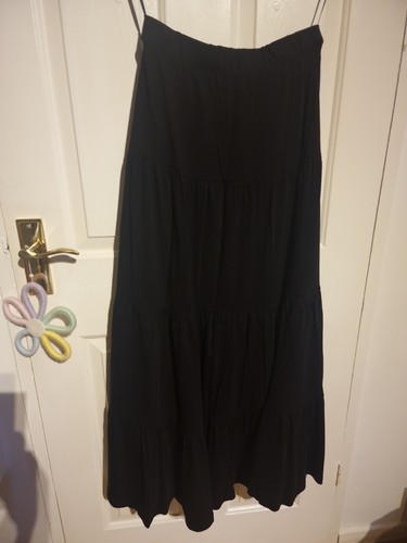 Maxi gonna nera strati donna - maxi,