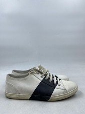 Chanel White Navy Canvas