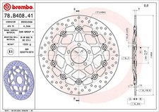 1 disco freno Brembo Prime - serie Oro - disco flottante 78B40841 per Kawasaki