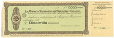 P4340 - BANCA SICILIANA DI CREDITO – CATANIA, ASSEGNO BANCARIO DI LIRE 10000