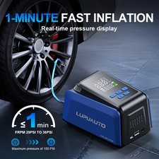 Set 150PSI Compressore Aria Portatile Gonfiatore Pneumatici Pompa Aria 12V per Pneumatici Auto Bici