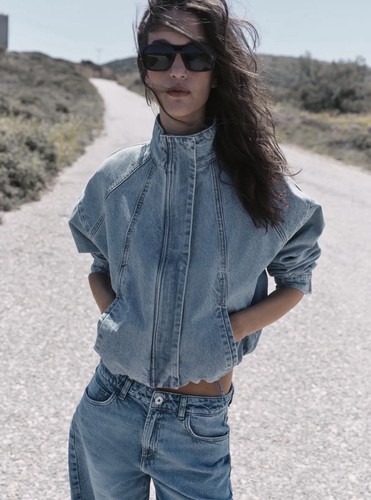 Giacca bomber denim - , collo