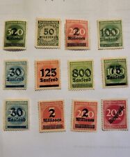 15 francobolli repubblica di Weimar, anno 1923, inflazione
