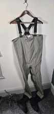Simms Pesca Petto Waders Calza Piede Uomo Grigio Medio UK 9-11 Incl Cintura