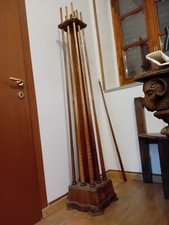 9 stecche da biliardo con portastecche a colonna