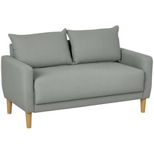 HOMCOM Divanetto 2 Posti Vellutato con Vano Portaoggetti Inferiore Grigio