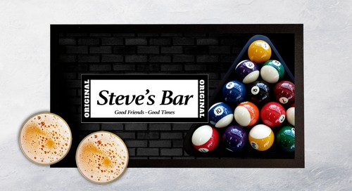 Personalised bar mat with - personalised,