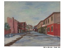 QUADRO OLIO SU TAVOLA VEDUTA