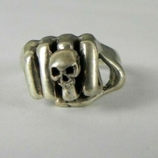Anello da uomo misura 22 pugno con teschio celtico gotico motociclista biker 