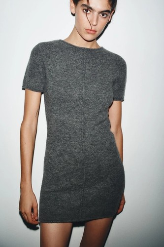Abito donna zara felpa - donna, grigio