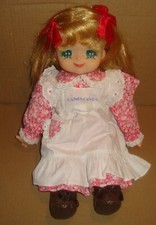 CANDY CANDY DOLL 36 CM. RED FLORAL DRESS AND WHITE APRON POPY ANNI '70