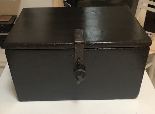 Baule legno antico xix - baule,